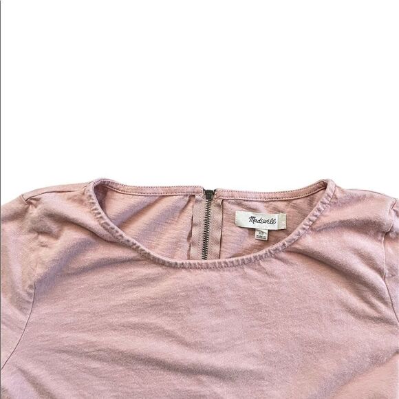 MADEWELL PINK Back zip swing Tee blush pink Size extra small - Picture 3 of 7